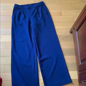 Wide leg navy blue pants